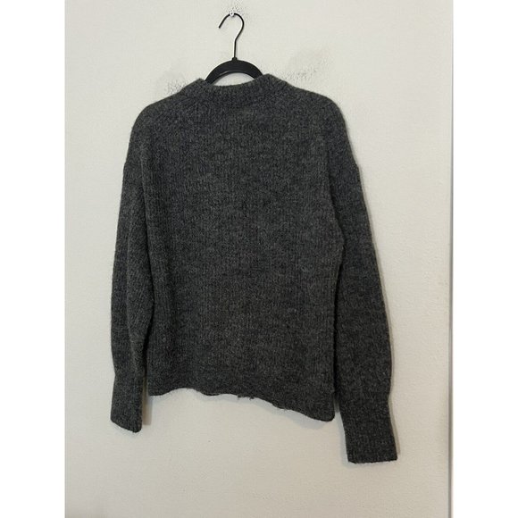 Everlane Alpaca Blend Knit Charcoal Gray Button Down Cardigan Size Large - Picture 2 of 14